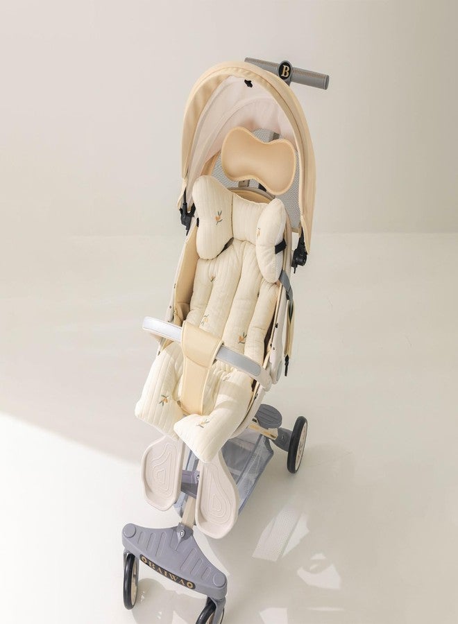 SONARIN Soft Baby Stroller Seat Liner,Thick Cotton Pushchair Seat Liner Baby Stroller Cushion Seat Pad Universal for Pushchair Pram Stroller Buggy Car Seat(Tulip) - Image 2